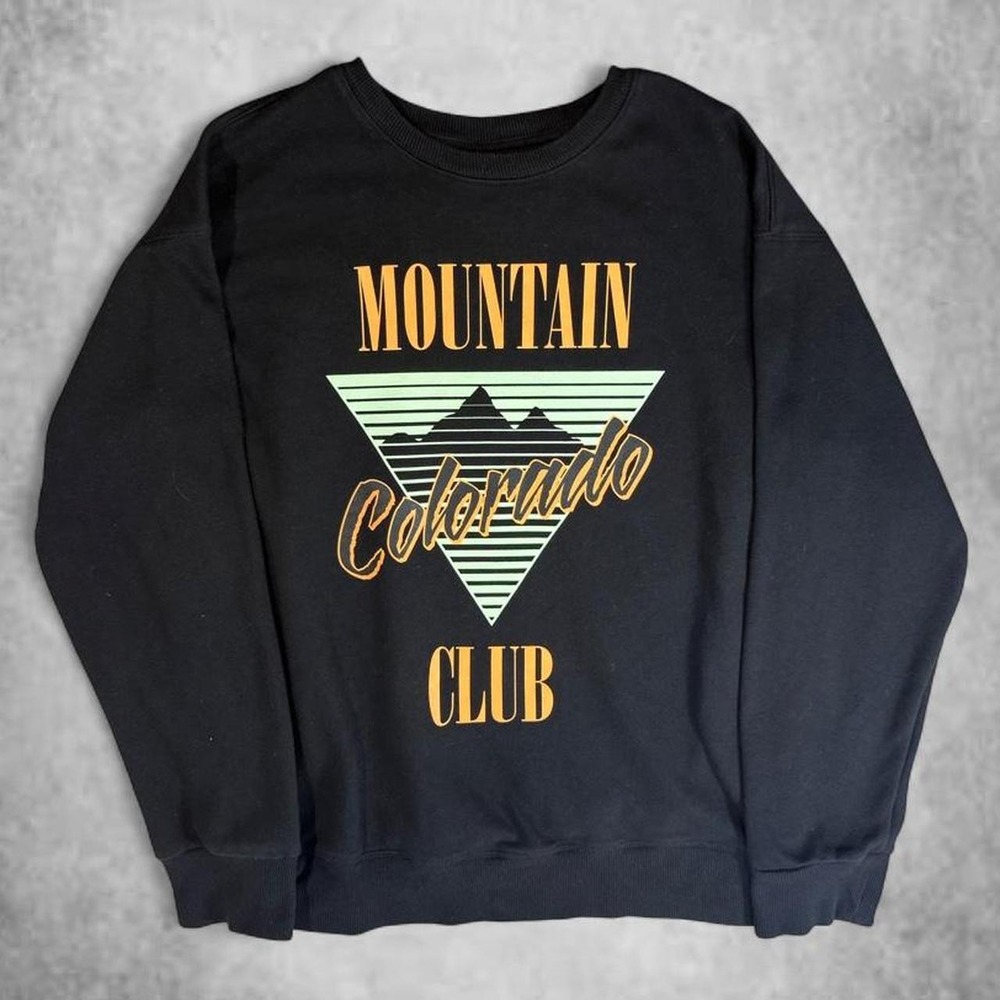 Wonder Nation Colorado Mountain Club Crewneck Sweatshirt Kids XL 14-16 Black